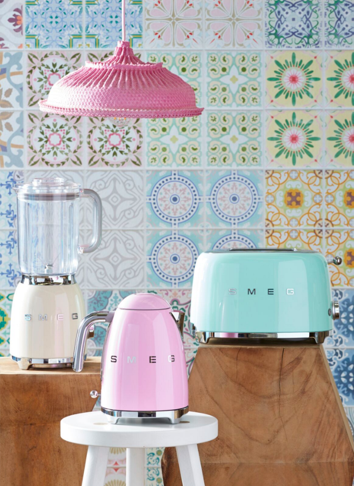 Blender_panna_kettle_pastel_pink_toaster_pastel_green